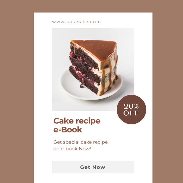 Designvorlage Bakery Ad with Piece of Cake für Instagram
