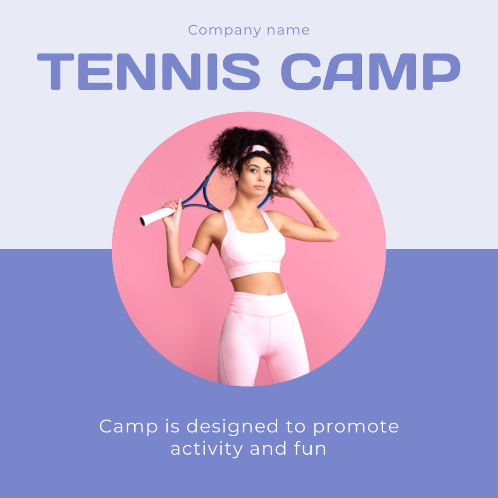 Ontwerpsjabloon van Instagram van Tennis Camp Advertisement