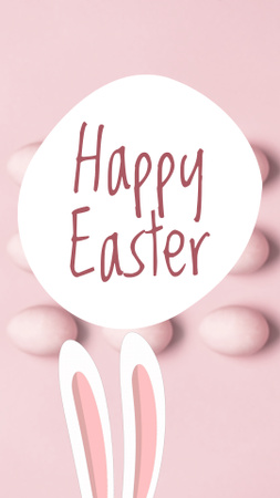 Easter Holiday Greeting with Cute Bunny Instagram Video Story Design Template