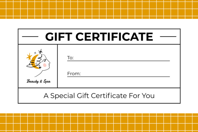 Template di design Special Gift Voucher Offer for Beauty Salon and Spa Gift Certificate