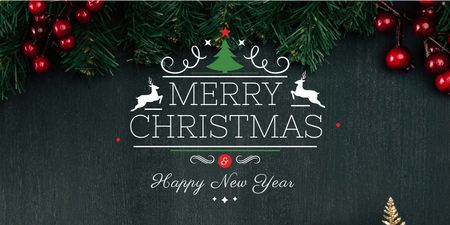 Christmas greeting card Twitter Design Template