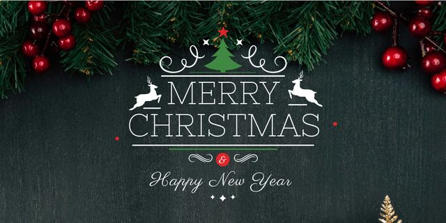 Modèle de visuel Christmas greeting card - Twitter