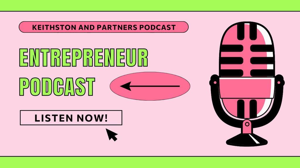 Ontwerpsjabloon van Youtube Thumbnail van Business Podcast about Entrepreneurs