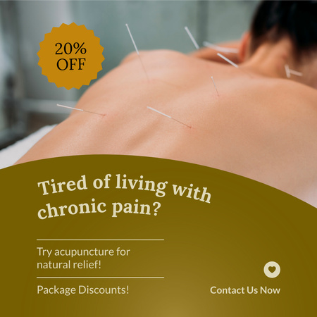 Discounted Acupuncture Session For Natural Relief Instagram AD Design Template
