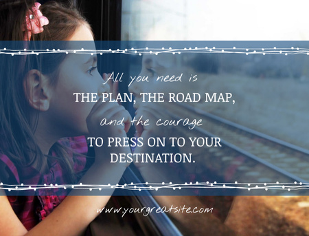 Platilla de diseño Motivational travel quote with Little Girl Postcard 4.2x5.5in