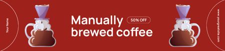 Designvorlage In der Tropfkaffeemaschine gebrühter Kaffee mit Rabattangebot für Ebay Store Billboard