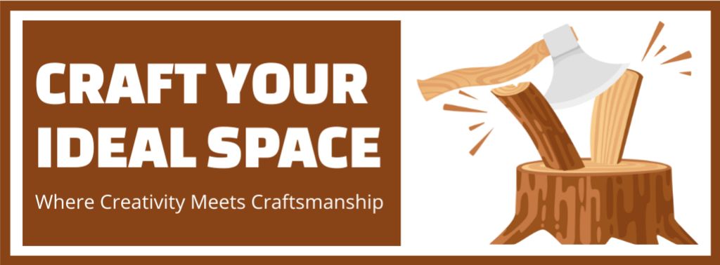 Craft Carpentry Services Offer with Illustration Facebook cover Tasarım Şablonu