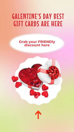 Happy Galentine`s Greeting with Warm Words Instagram Video Story Design Template