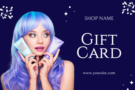 Beauty Salon Ad with Hair Coloring Offer Gift Certificate Design Template