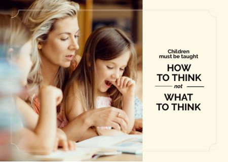 Mother reading with Kids Card – шаблон для дизайна