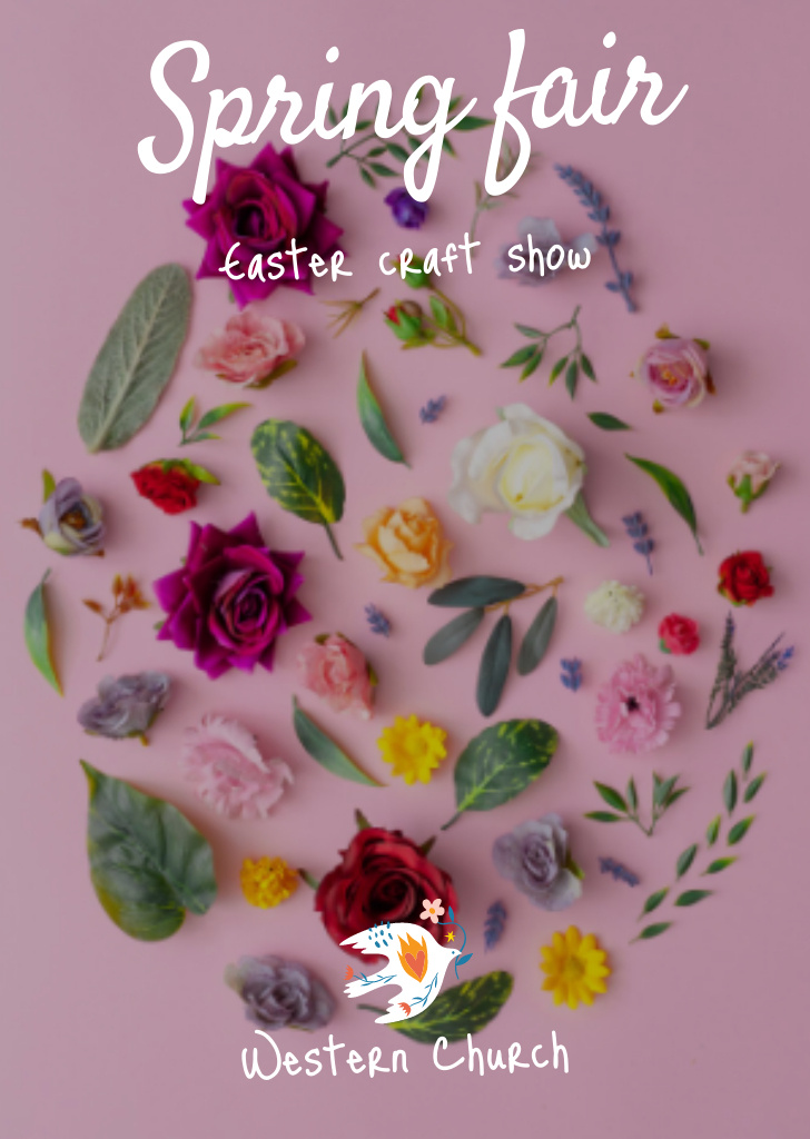 Plantilla de diseño de Celebration of Easter with Spring Craft Fair Flyer A6 