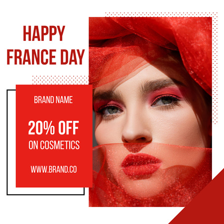 Advertising Discounts for France Day Instagram Design Template