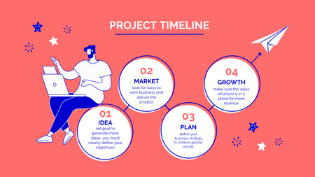 Designvorlage Online-Projektplan für Timeline