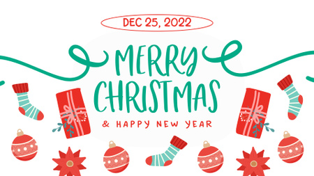 Merry Christmas Wishes FB event cover Design Template
