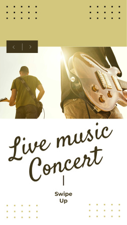 Music Concert Announcement with Man playing Guitar Instagram Story Design Template