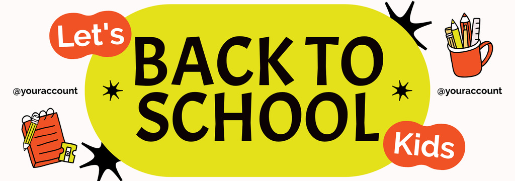 Modèle de visuel Back to School Announcement on Yellow - Tumblr