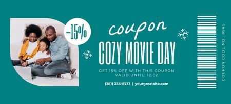 Invitation to Movie Day Coupon 3.75x8.25in Design Template