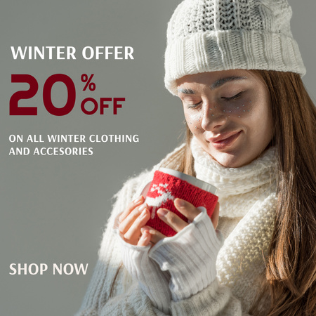 Modèle de visuel Offre spéciale hiver de tenues et accessoires - Instagram