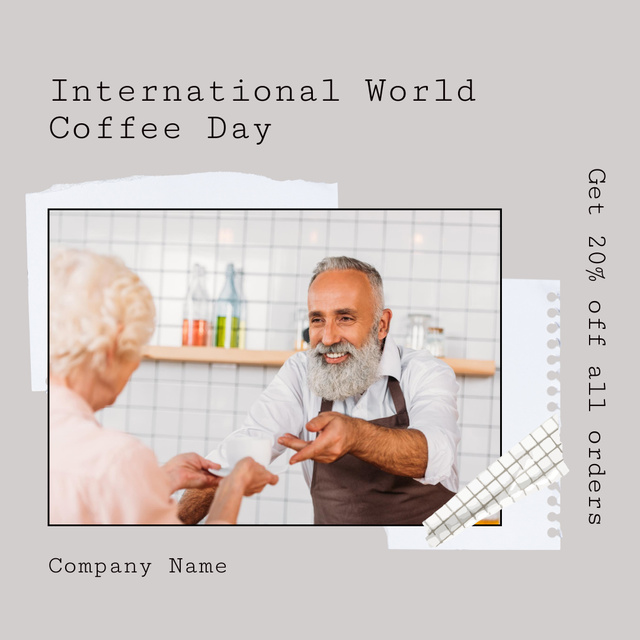 Customer Service for Coffee Day Instagramデザインテンプレート