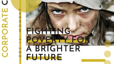 Poverty quote with child on Corporate Charity Day Title – шаблон для дизайну