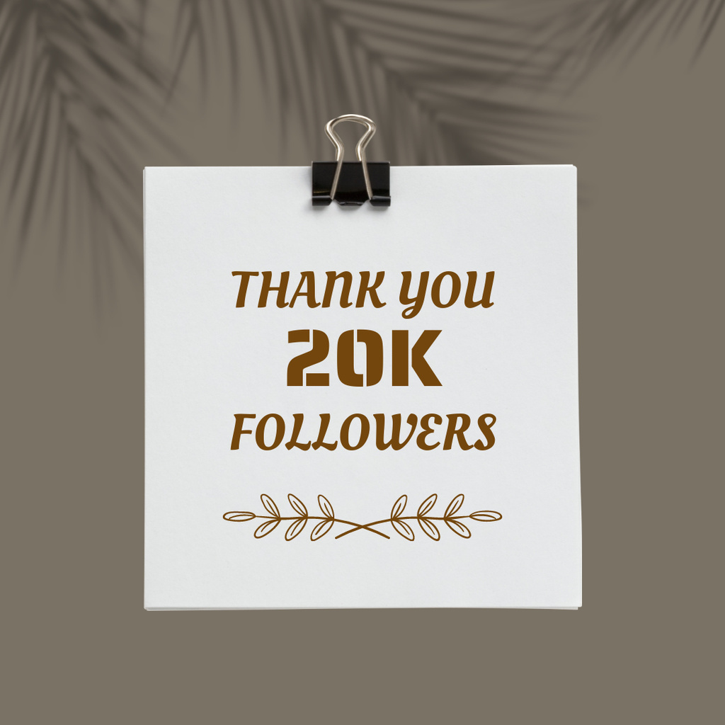Szablon projektu Thank you 20k Followers Card Instagram