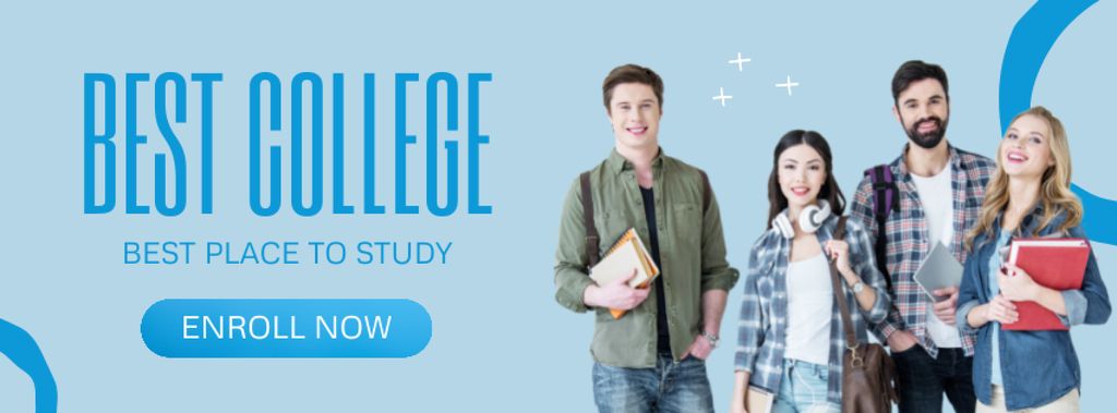 Modèle de visuel Best College Best Place To Study - Facebook cover