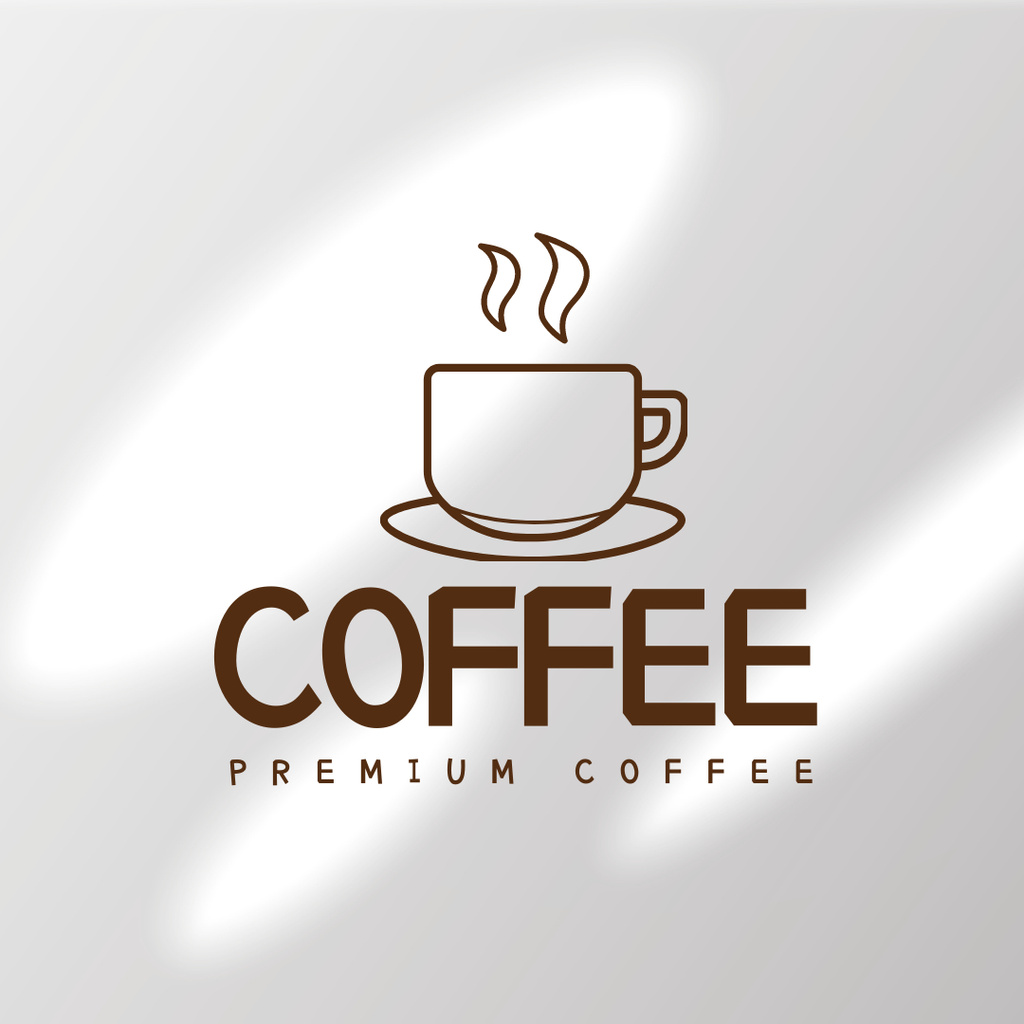 Coffee of Premium Quality in Coffee House Logo 1080x1080px Design Template