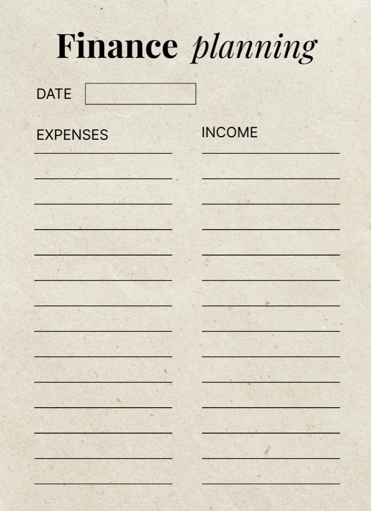 Specific Daily Finance To-Do List in Beige Notepad 4x5.5in Design Template