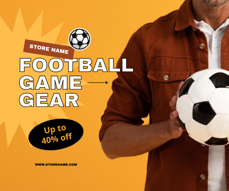 Designvorlage Football Game Gear Sale Offer für Facebook