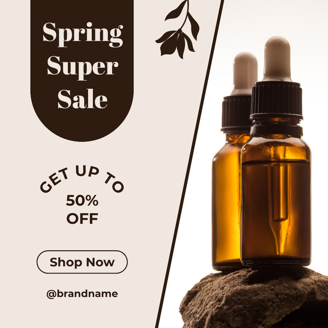 Designvorlage Ad of Spring Sale Skin Care Serum für Instagram AD