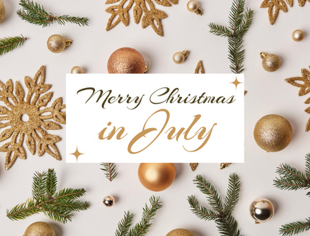 Christmas in July Greeting Card Postcard 4.2x5.5in Design Template