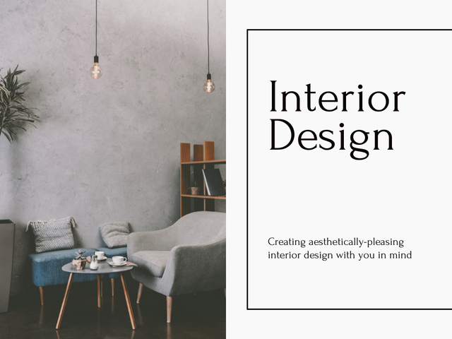 Modern Aesthetic Interior Design Grey Presentation Tasarım Şablonu