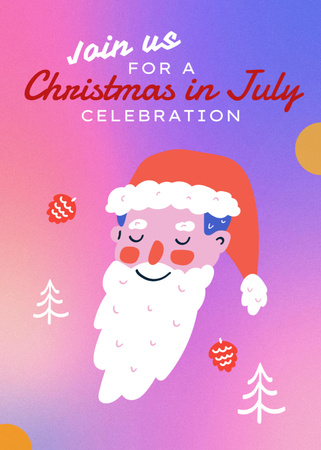 July Christmas Celebration Announcement on Gradient Flayer Design Template