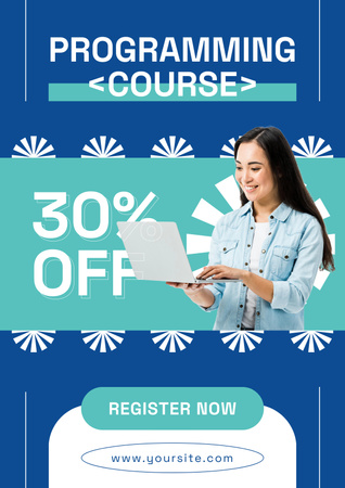 Discount Offer on Computer Programming Course Poster Design Template