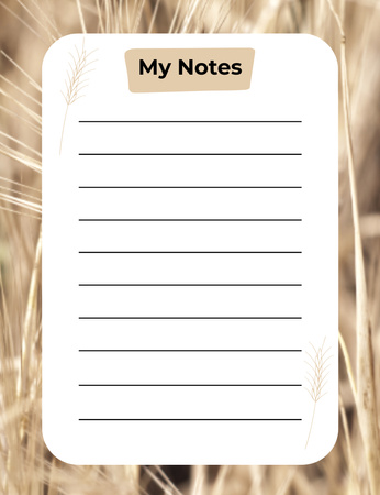 Personal Planner with Wheat Ears Notepad 107x139mm Design Template