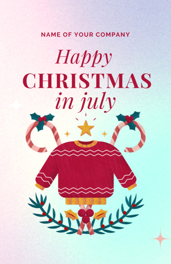 Thrilling Announcement of Celebration of Christmas in July Online Flyer 5.5x8.5in Design Template