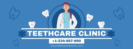 Services of Teethcare Clinic Facebook cover Design Template
