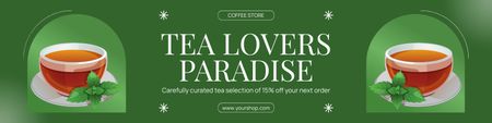 Exclusive Tea Proposition With Discount In Coffee Shop Twitter Design Template