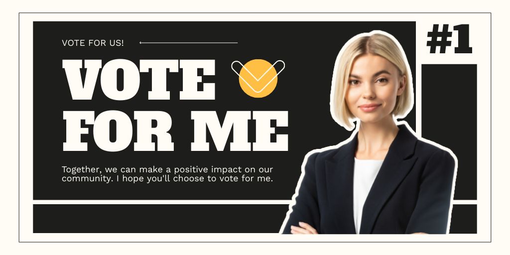 Modèle de visuel Election Campaign of Young Beautiful Woman - Twitter
