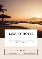 Luxury Hotel with Beautiful Sunset on Beach