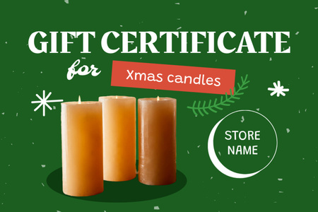 Christmas Candles Sale Offer Gift Certificate Design Template