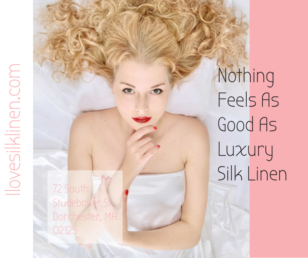Szablon projektu Woman resting in bed with silk linen Facebook