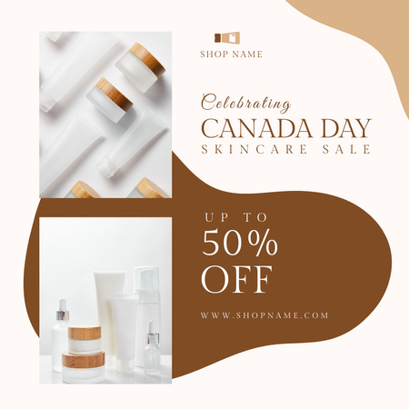 Cream and Lotions Sale for Canada Day Instagram Design Template