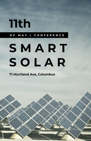 Solar Panels In Rows For Ecology Conference Invitation 5.5x8.5in Design Template