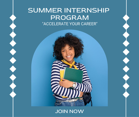 Ontwerpsjabloon van Facebook van Summer Internship Program Offer 