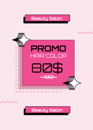 Beauty Salon Offer of Hair Coloring Flayer Design Template