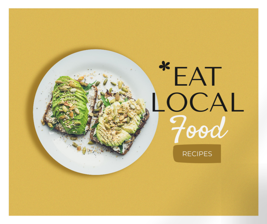 Modèle de visuel Food Recipes Ad with Vegan Sandwiches - Facebook