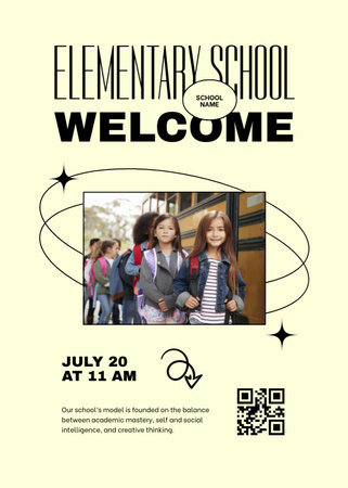 Elementary School Apply Announcement Invitation Design Template