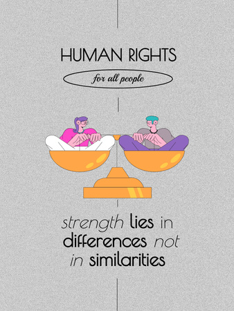 Awareness And Recognition Human Rights For Everybody Poster US Design Template