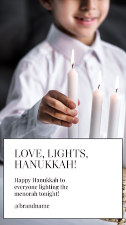 Lovely Hanukkah Celebration And Lighting Menorah Instagram Story Design Template